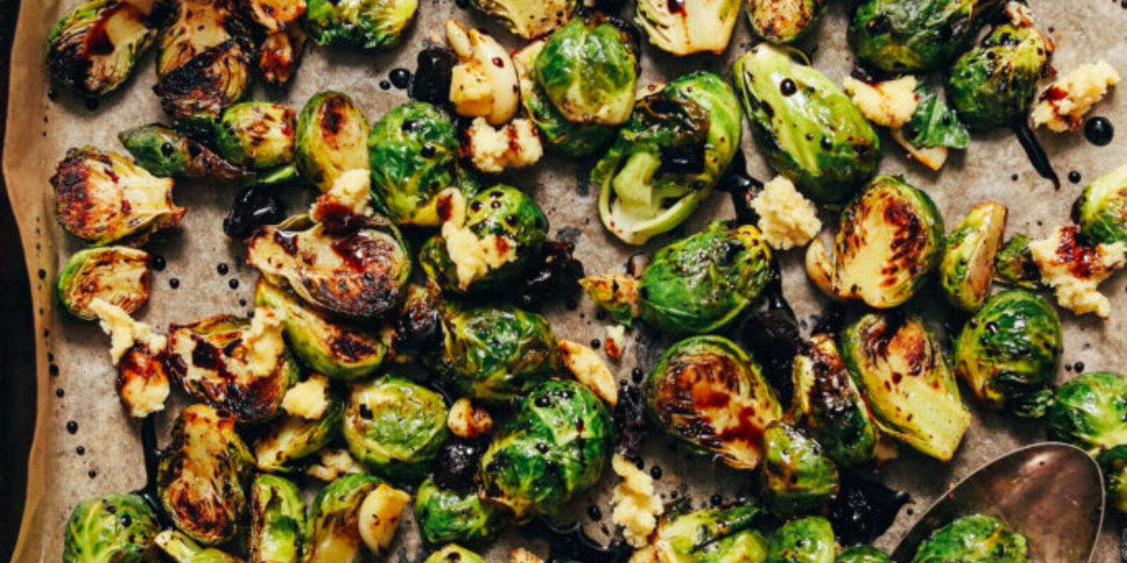 Crispy Roasted Brussels Sprouts with Balsamic Reduction (Vegan, GF)